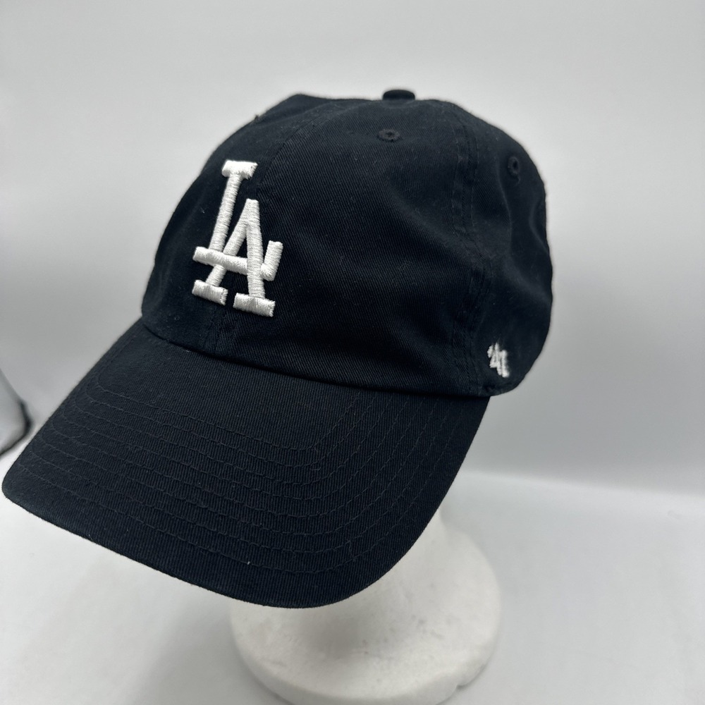 Los Angeles Dodgers MLB '47 Brand Black Adjust Dad Hat Cap Cotton One Size Fit